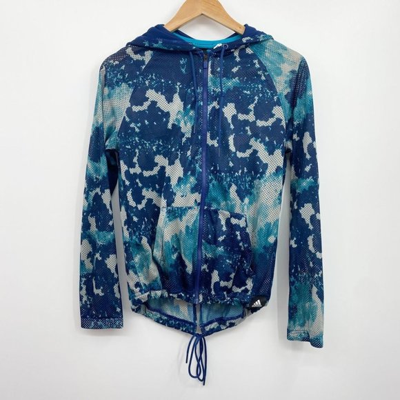adidas Jackets & Blazers - Adidas Full Zip Mesh Hoodie Jacket Sz S
